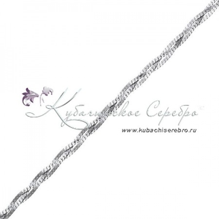 Серебряная косичка из 3-х цепочек «Париджина граненая», ширина 5 мм, арт №8545 Серебряная косичка из 3-х цепочек «Париджина граненая», ширина 5 мм