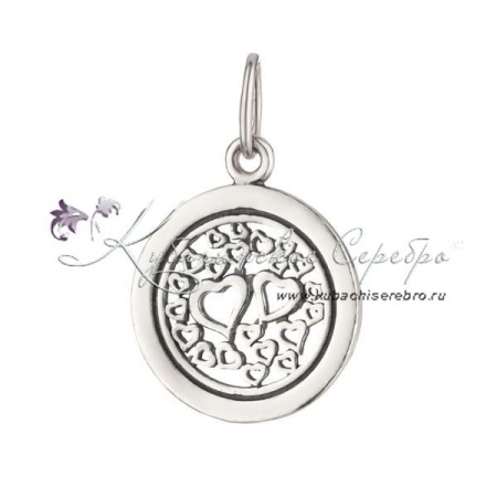Кулон серебряный Сердечки
