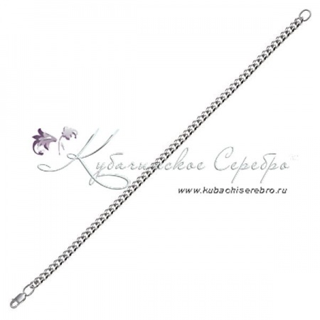 Браслет из серебра Гурмета граненая, ширина 4 мм 