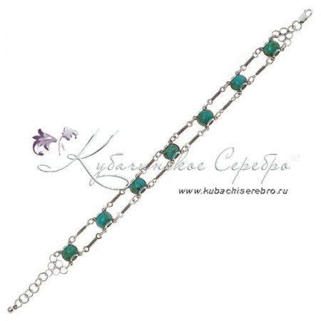 Браслет с зеленой бирюзой