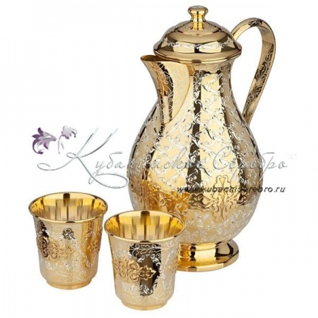 Набор для сока и воды с позолотой 