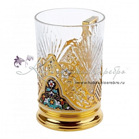 Подстаканник с позолотой и горячей эмалью