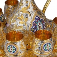 Сервиз винный с позолотой и горячей эмалью , арт №7124