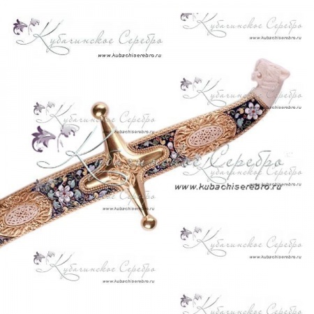 Сабля с позолотой и горячей эмалью, 94 см