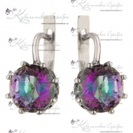 Серьги серебряные с мистиком 8495/1