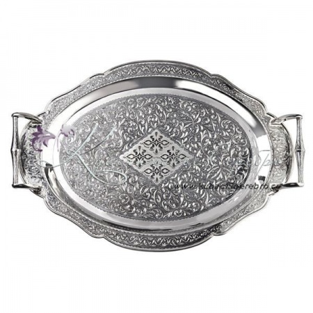 Поднос серебряный с ручками