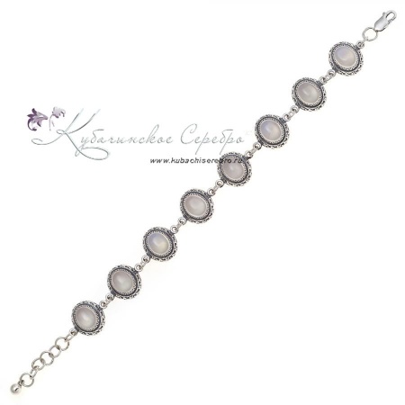Браслет серебряный, лунный камень (Новинка)