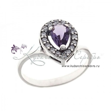 Серебряное кольцо Капелька