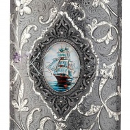 Фляга с оксидированием и филигранью