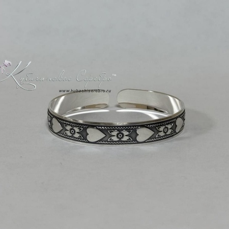 Браслет с оксидированием Сердце (Новинка)