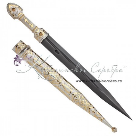 Позолоченный кинжал, 59 см , арт №4452  Позолоченный кинжал, 59 см
