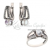 Серьги серебряные с жемчугом (Новинка) 3570 