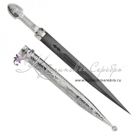Кинжал с дамасской сталью, орнамент Чешуя, 49 см 