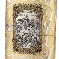 Позолоченная фляга с холодной эмалью на 240 мл, арт №6539