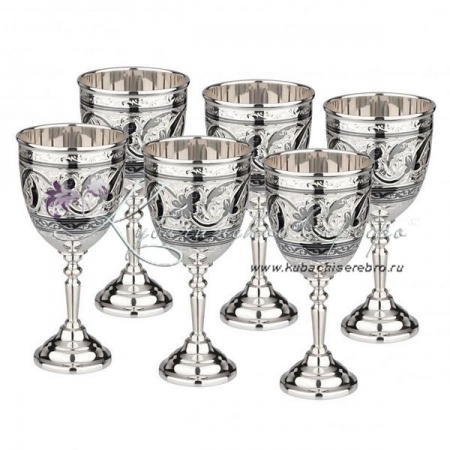 Набор рюмок из серебра с чернением на 90 мл 