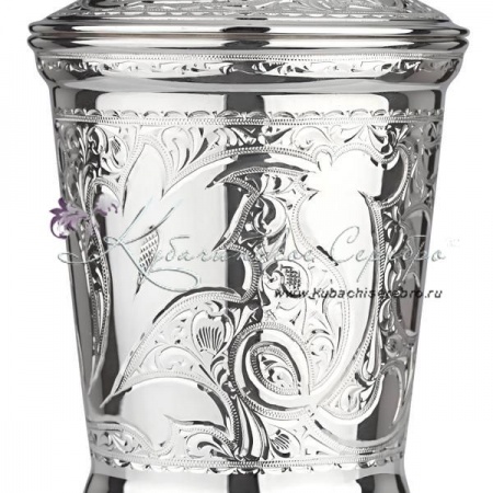 Стакан с крышкой 999 пробы на 320 мл Цветочный