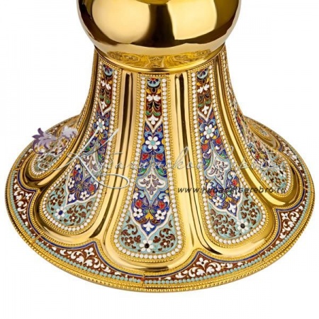 Ваза с позолотой и цветной горячей эмалью!