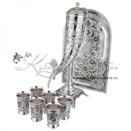 Сервиз для вина серебряный, ручная работа!, арт №8350 Сервиз для вина серебряный, ручная работа!