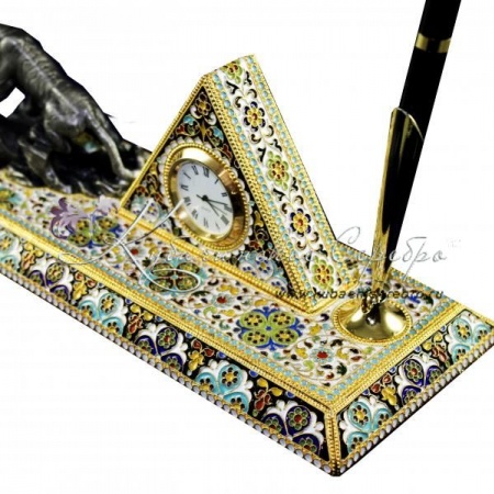 Набор настольный с позолотой и горячей эмалью!, арт №2243 Набор настольный с позолотой и горячей эмалью!