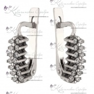 Серьги серебряные  с цирконами 6817/2