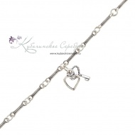 Браслет серебрянный "Сердце с ключиком"  3728 