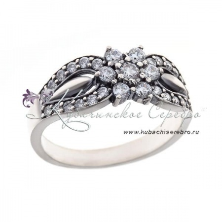 Кольцо из серебра Цветок