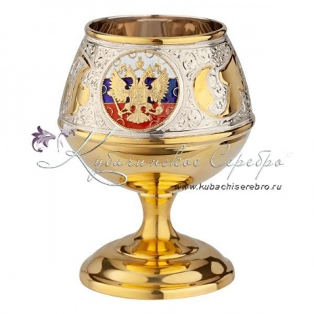 Бокал под бренди эмалью серия Россия на 190 мл