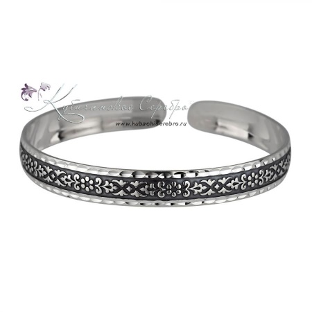 Браслет серебряный с оксидированием 