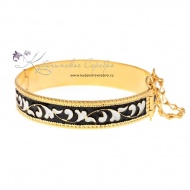 Браслет с горячей черной эмалью 3305 