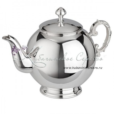 Чайник гладкий с литой ручкой 925 пробы на 600 мл 
