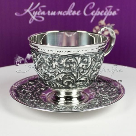 Чайная пара на 220 мл 925 пробы , арт №6244 Чайная пара на 220 мл 925 пробы