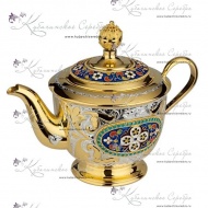 Чайник с позолотой и эмалью на 300 мл  1462