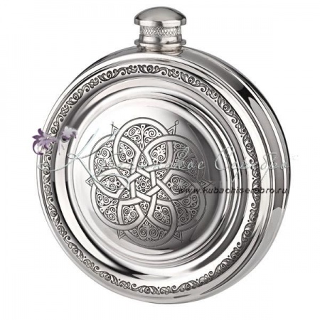 Фляга с двухсторонней гравировкой Бурый медведь на 140 мл 