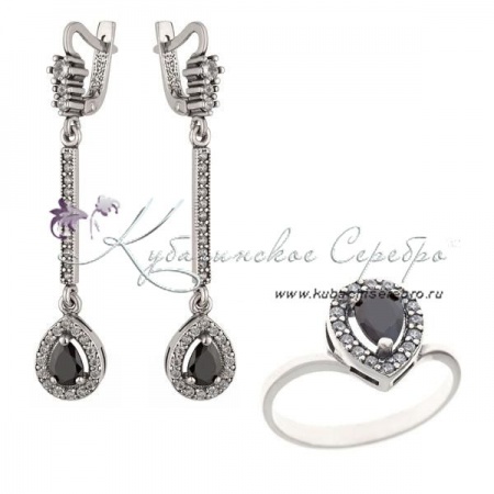 Комплект серебряный с агатом, арт №8278 Комплект серебряный с агатом