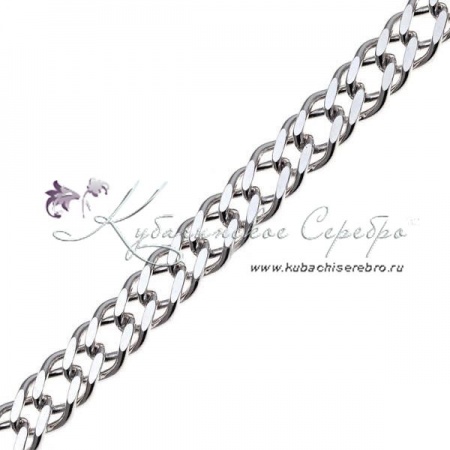 Цепь серебряная Ромб двойной граненый, ширина 7 мм