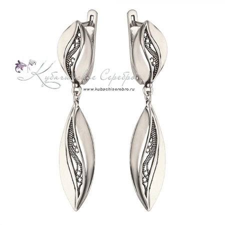 Серьги серебряные с филигранью