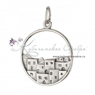 Кулон серебряный "Аул"  8426