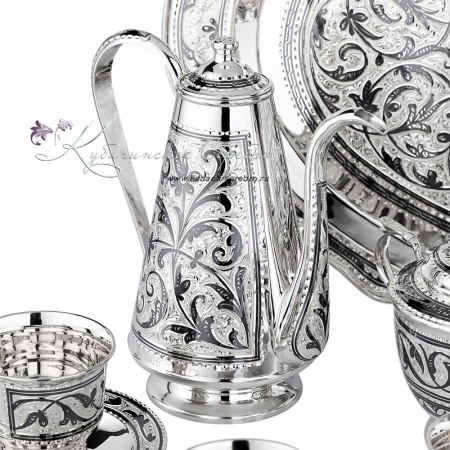 Кофейный сервиз с алмазной огранкой на 6 персон (Новинка)