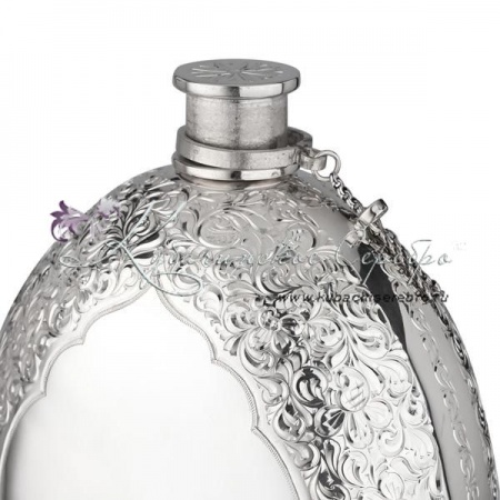 Фляга серебряная без черни на 470 мл 