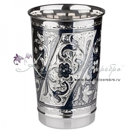 Стакан из серебра на 300 мл,  исполнение Люкс.