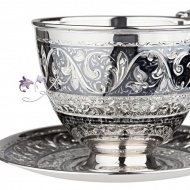 Чайная пара с чеканкой, на 200 мл, арт №2120