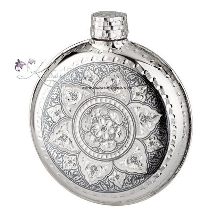 Фляга круглая с чернением на 140 мл (Новинка)