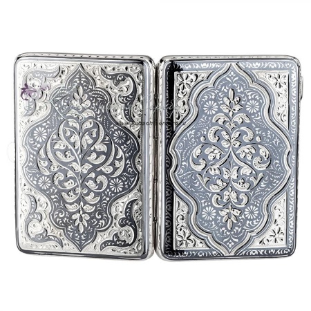 Портсигар серебряный с чернью (Новинка)