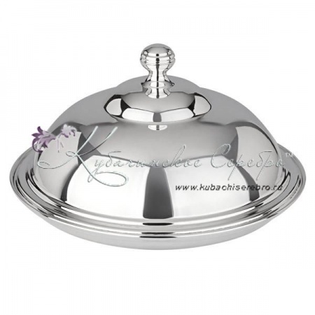 Масленка гладкая из серебра 999 пробы 