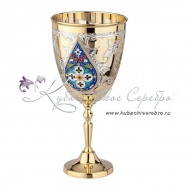 Бокал с позолотой и цветной горячей эмалью на 300 мл  2233