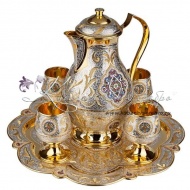 Сервиз из серебра с горячей эмалью!, арт №2227