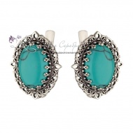 Серьги серебряные с бирюзой 3787 