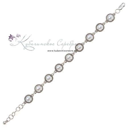 Браслет серебряный с жемчугом (Новинка)