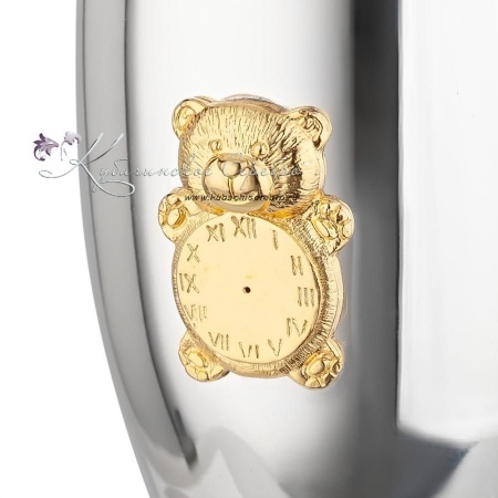 Стакан с позолотой Мишутка 999 пробы на 150 мл (Новинка)