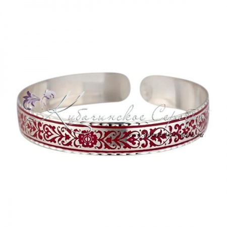 Браслет с бордовой холодной эмалью (Новинка)